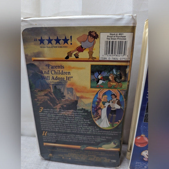 Disney Lot Of 2 VHS Beauty & the Beast A Enchanted Christmas Swan Princess Tapes - Picture 5 of 12